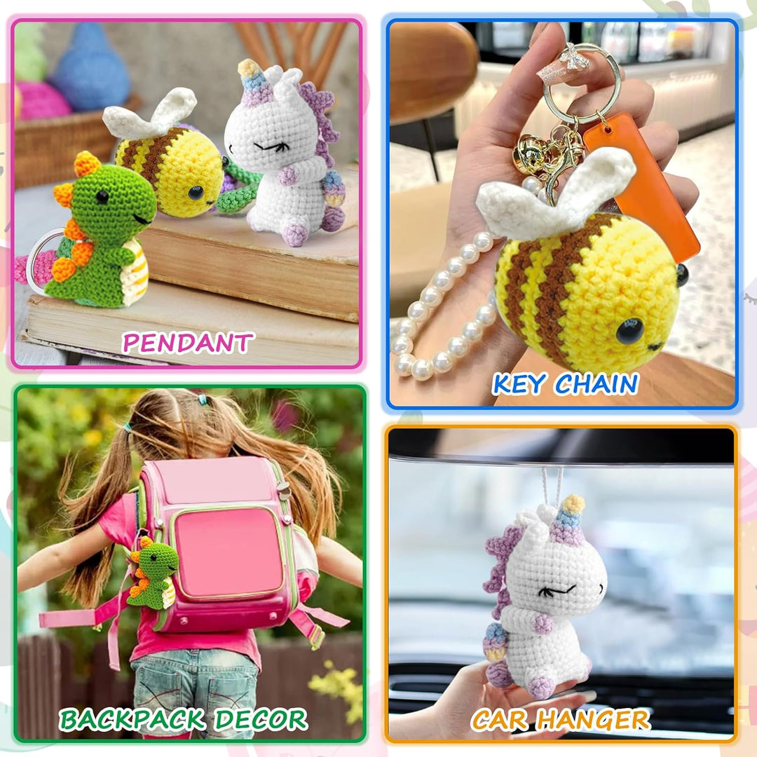 SUPRBIRD Häkelset für Anfänger, Häckeln Stricken für Anfänger Set, Häckeltierchen Set mit Häkelnadel