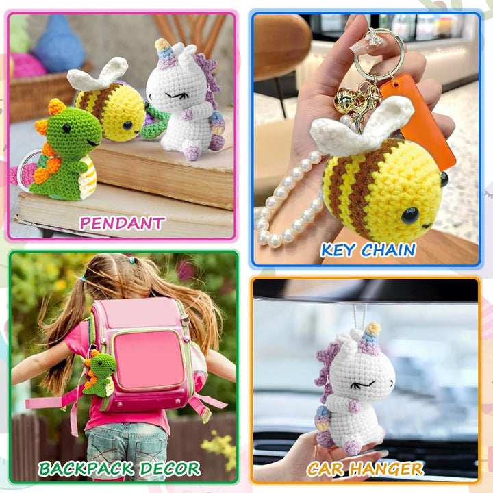 SUPRBIRD Häkelset für Anfänger, Häckeln Stricken für Anfänger Set, Häckeltierchen Set mit Häkelnadel
