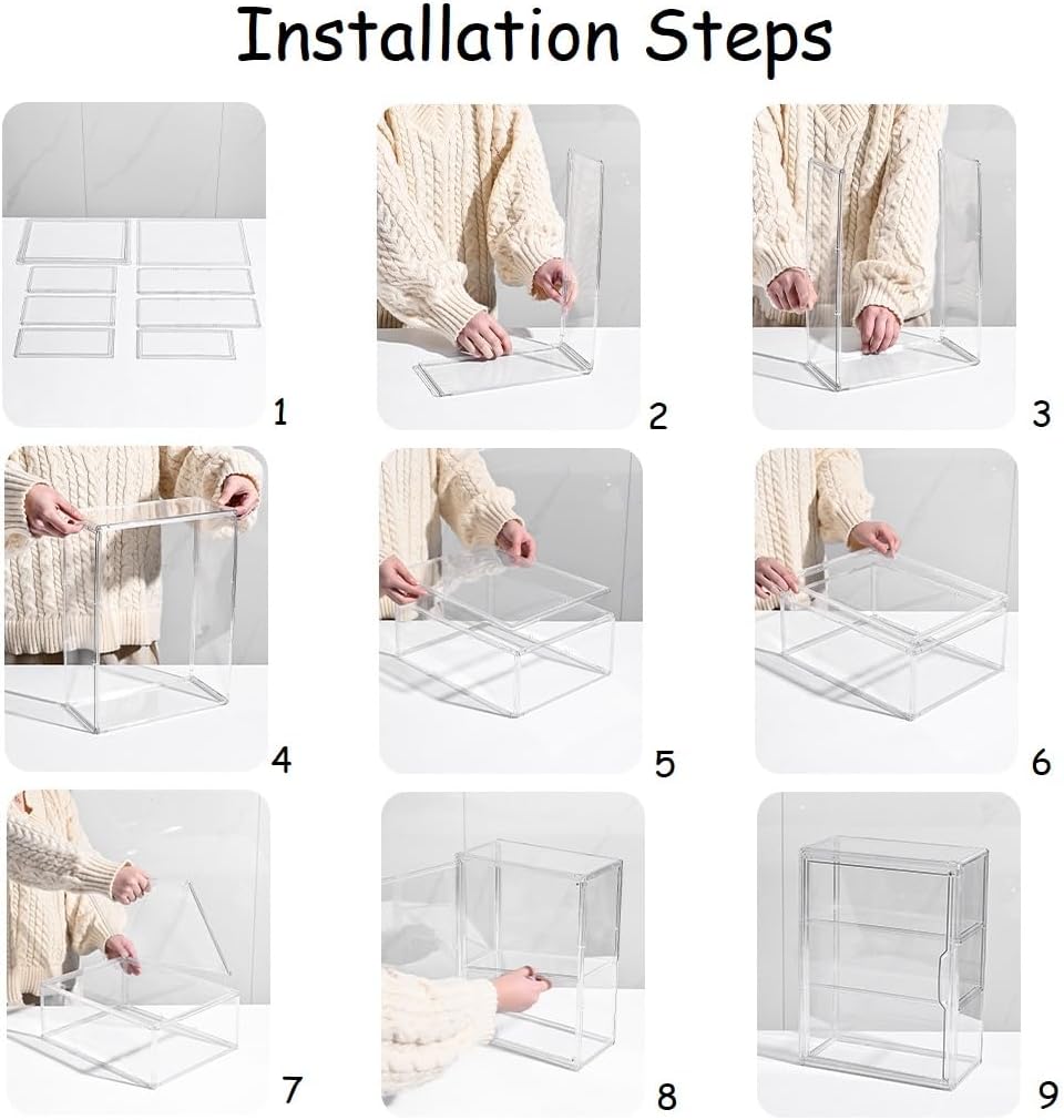 Siyecioa Schaukasten Vitrine, Acryl Vitrine, Glasvitrine, Vitrine Klein mit Tür Für Action Figuren S