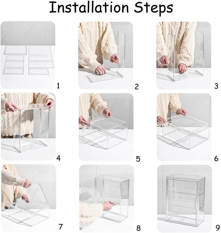 Siyecioa Schaukasten Vitrine, Acryl Vitrine, Glasvitrine, Vitrine Klein mit Tür Für Action Figuren S