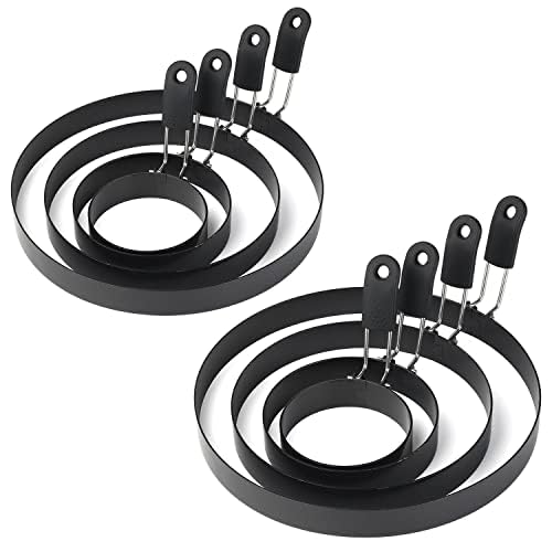 Eierringe, 8 Packungen Edelstahl-Pfannkuchenformen und Eierring-Set, antihaftbeschichtet, runde Eier