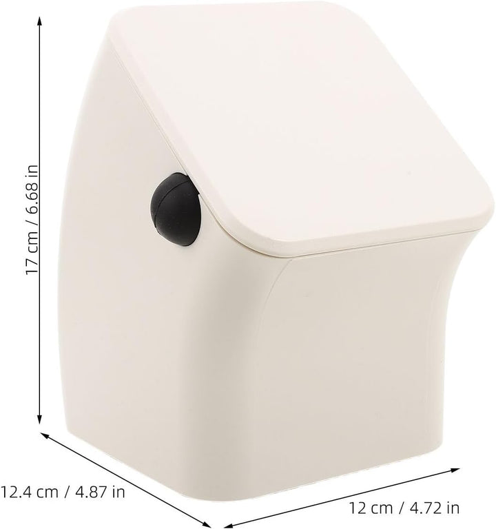 Alipis Quadratische Kaffeeabfallbox mit Deckel, Rutschfest, Weiss, Silikon, Weiss