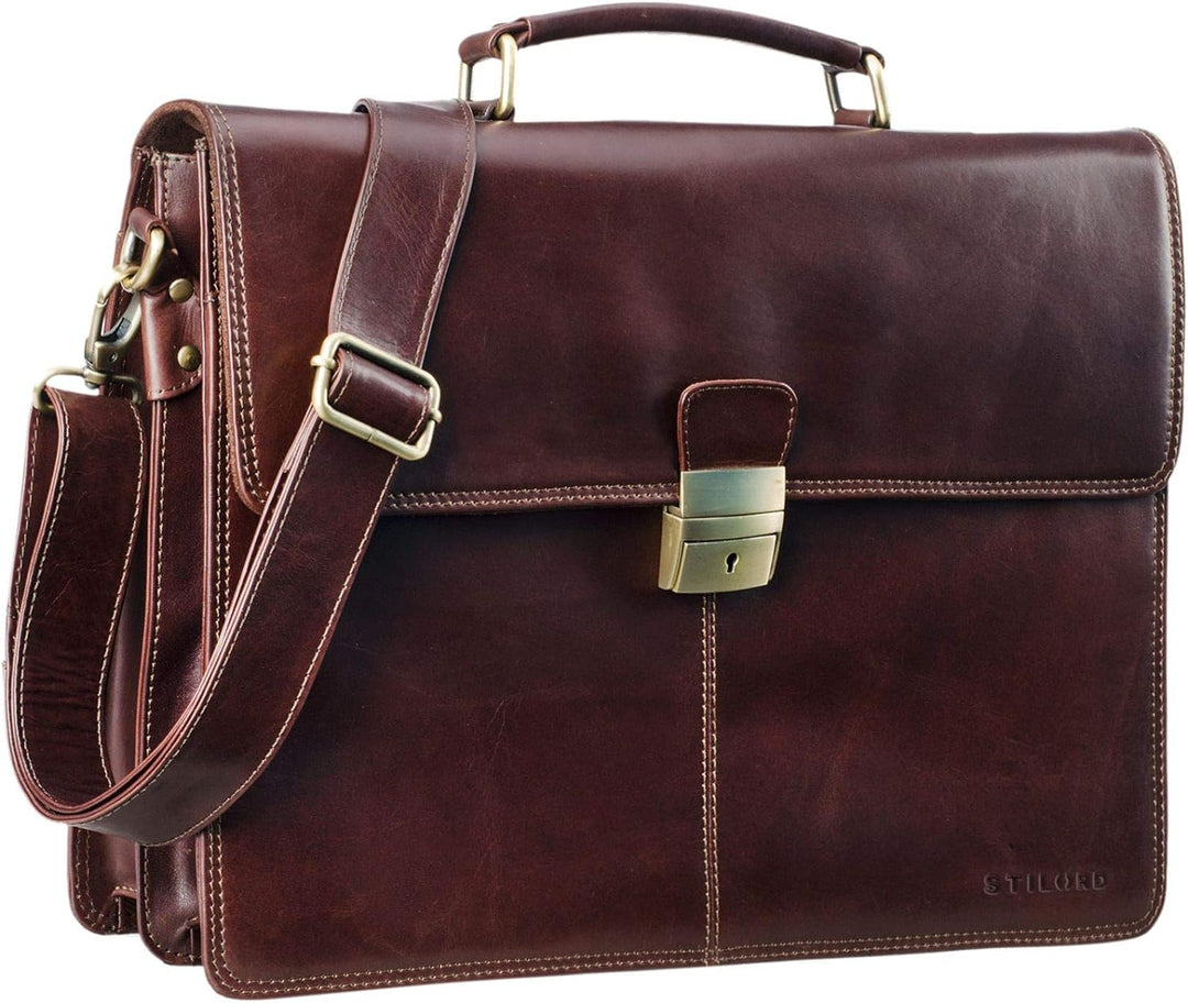 STILORD 'Edward' Herren Aktentasche Dokumententasche Laptoptasche Business Büro Tasche mit Schulterg