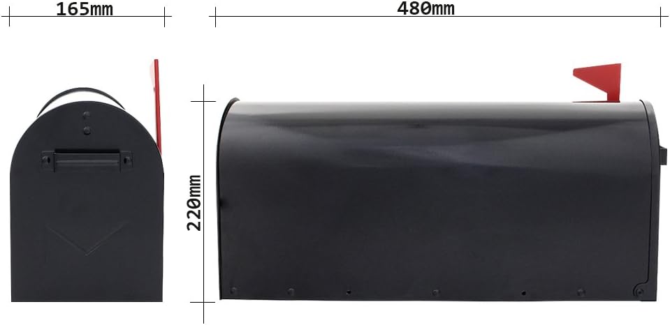 Rottner 217 Briefkasten Mailbox Alu schwarz,Schnappverschluss,mit optischer Füllanzeige (Fähnchen zu