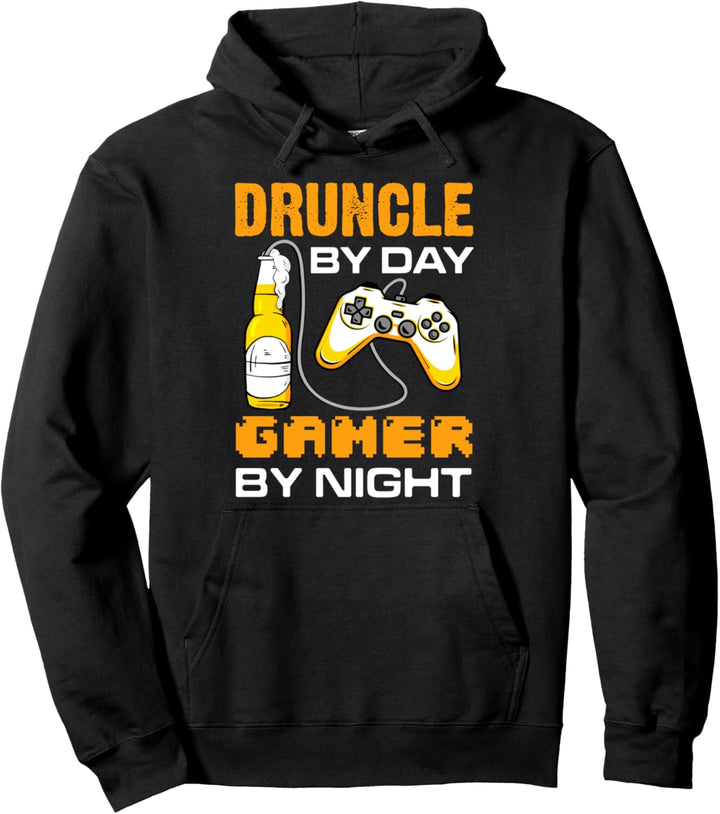 Druncle By Day Gamer By Night Lustiges Zocker Säufer Onkel Pullover Hoodie