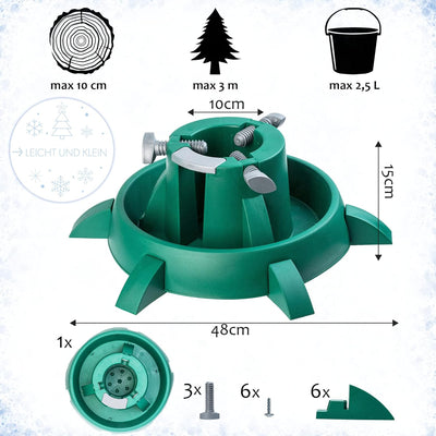 KADAX Weihnachtsbaumständer mit Wassertank, moderner Christbaumständer aus robustem Kunststoff für B