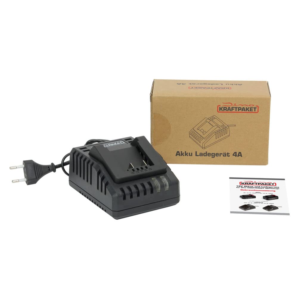 Dino KRAFTPAKET 4A-Ladegerät für 18V 4Ah Lithium Li-Ion Akku, passend zum Dino KRAFTPAKET 18 Volt-Ak
