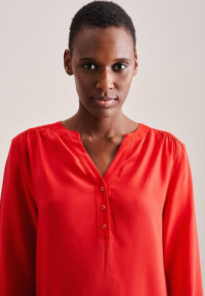 Seidensticker Damen Regular Fit Langarm Bluse 34 Rot, 34 Rot