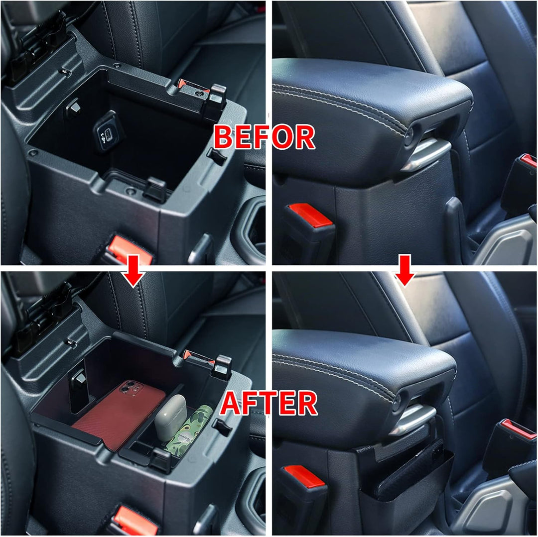 4xMittelkonsolen-Organizer, kompatibel mit 2018–2022 Jeep Wrangler JL JLU und Jeep Gladiator JT Zube