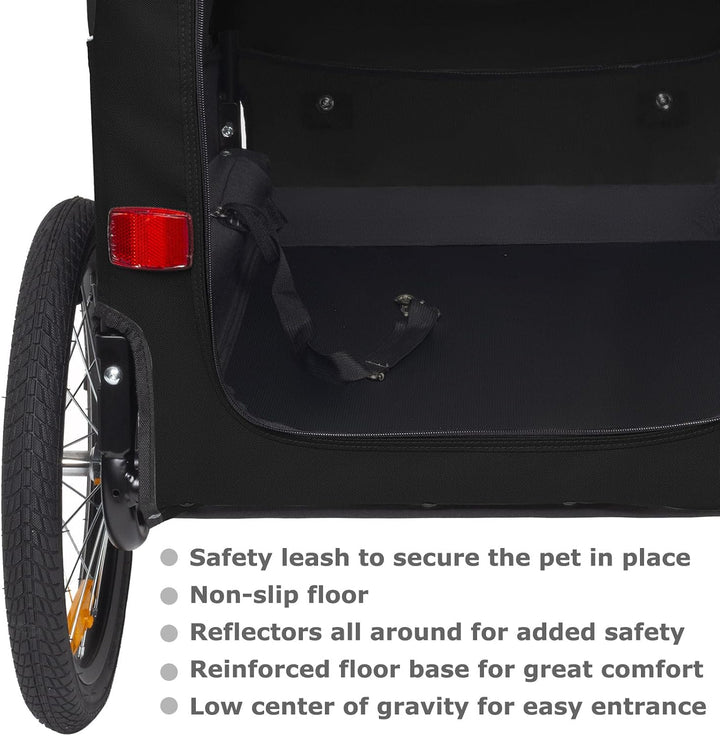 Tiggo VS Medium Hundeanhänger Fahrradanhänger für Hunden bis 23kg Schwarz, Schwarz