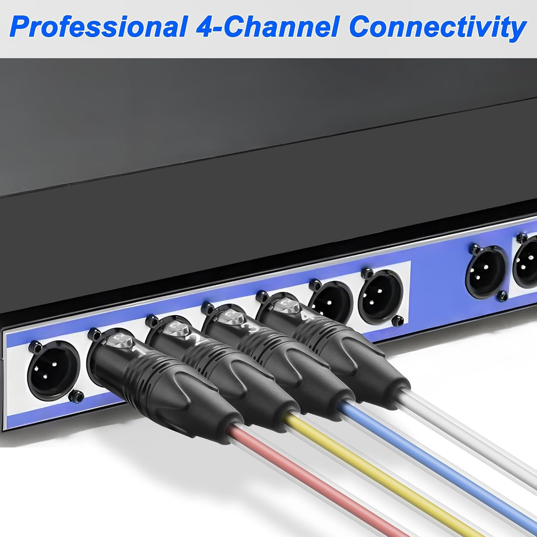 XMSJSIY 4-Kanal XLR Audio Schlange 3-Pin XLR Männlich zu Weiblich Splitter Mikrofon Aufnahme Farbcod