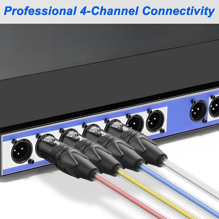 XMSJSIY 4-Kanal XLR Audio Schlange 3-Pin XLR Männlich zu Weiblich Splitter Mikrofon Aufnahme Farbcod