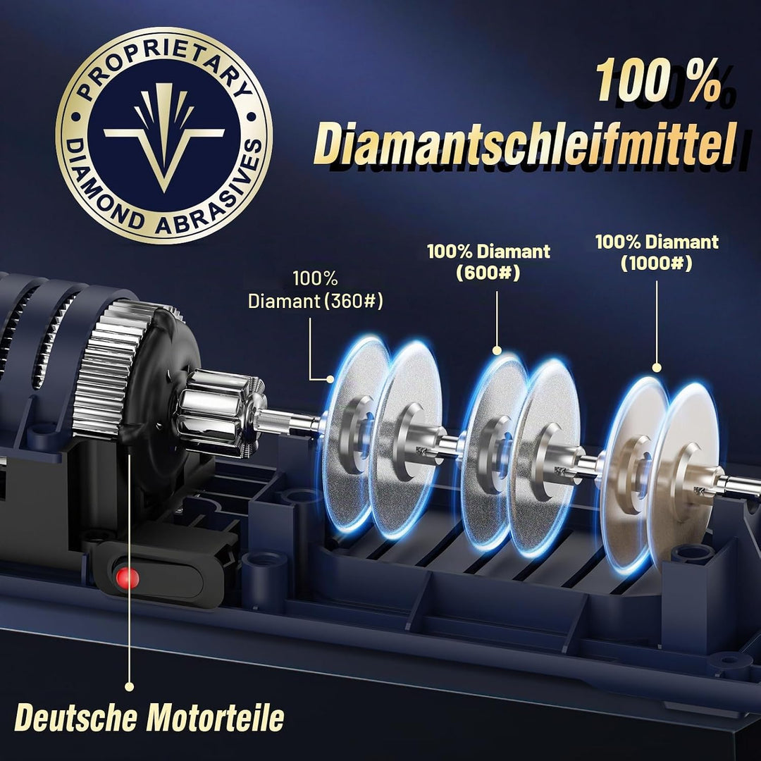 Professioneller elektrischer Messerschärfer mit 100% Diamant-Schleifmitteln und Präzisionswinkelführ