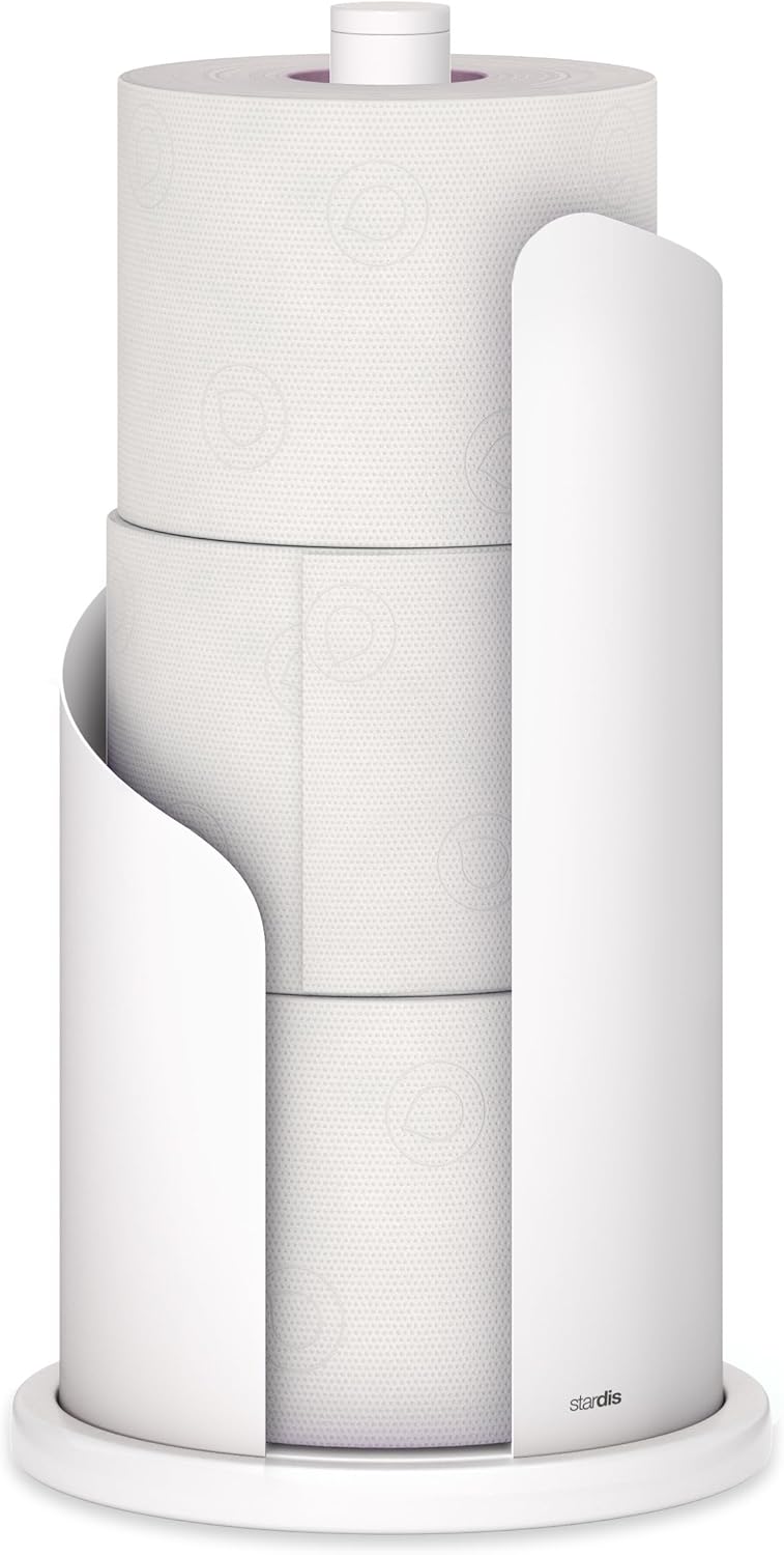 stardis Design Küchenrollenhalter Edelstahl matt H 30 Ø15 cm Rollenhalter Papierrollenhalter für Küc