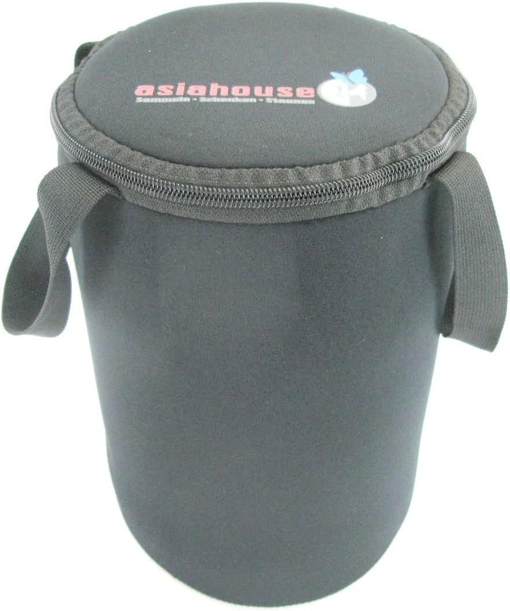 Bierfasskühler 5L aus 5-6mm dickem bestem Neopren mit Tragegriff und Reissverschluss (Schwarz), Schw