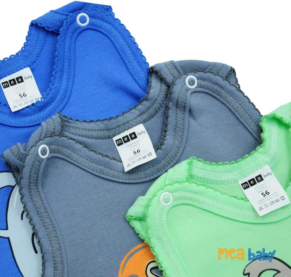 MEA BABY Unisex Baby Strampler mit Aufdruck aus 100% Baumwolle im 5er Pack. Baby Strampler für Mädch