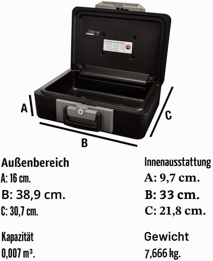 Sentry Safe 1160 1160 cm Feuerfester Schlosskasten, Schwarz, 0.25 cu. ft, Schwarz