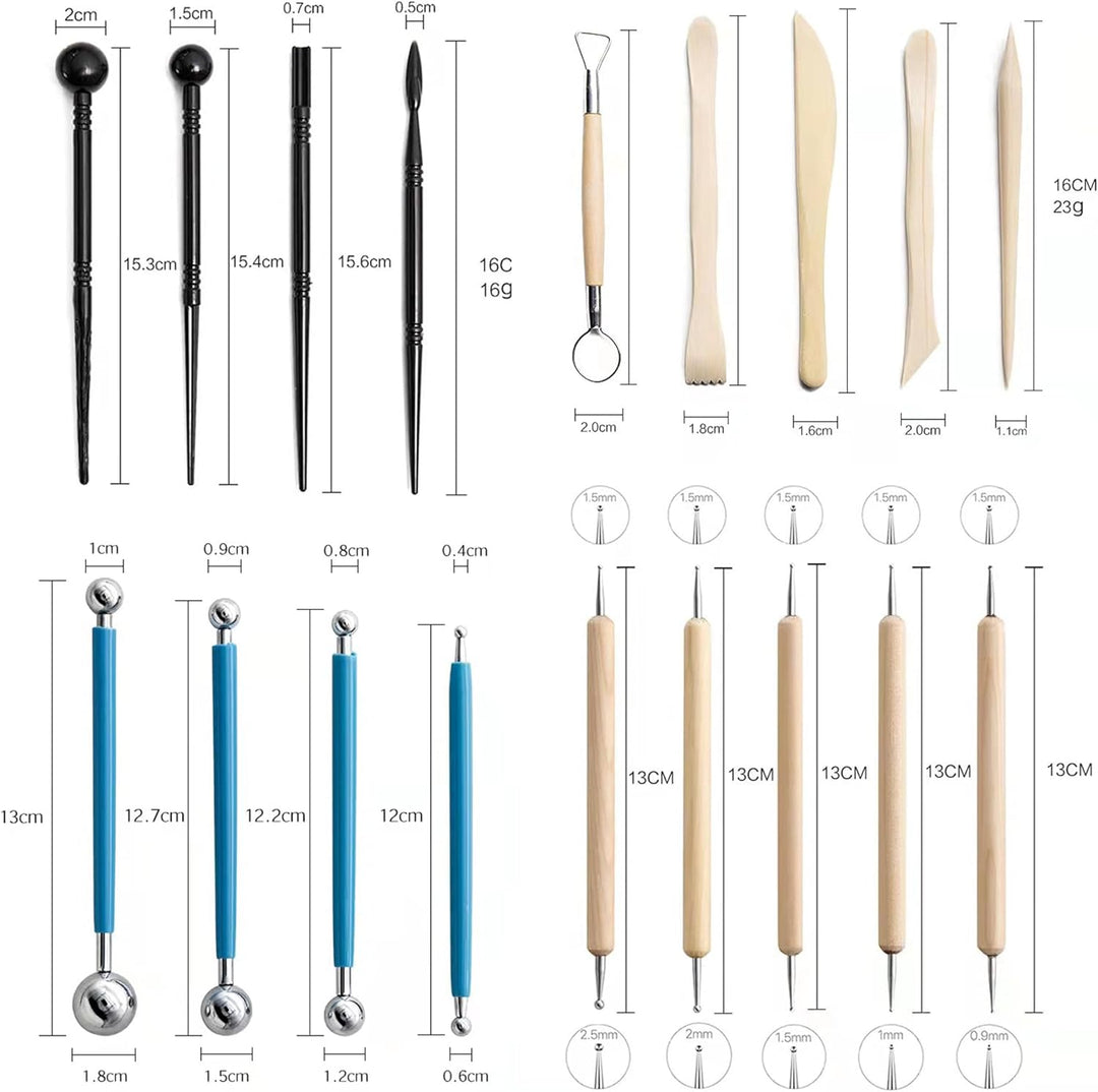 XFLYP 37 Stück Modellierwerkzeug, Carving Tools Clay Keramik Sculpting Ton Werkzeug mit Eine Aufbewa