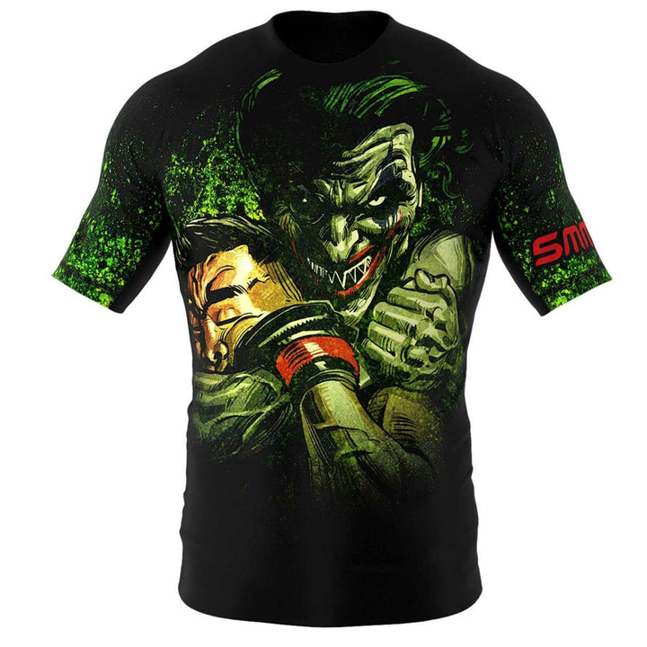 SMMASH Funktionsshirt Herren Rashguard Kurzarm Sportshirt MMA Thaibox Muay Thai Kickboxen Atmungsakt