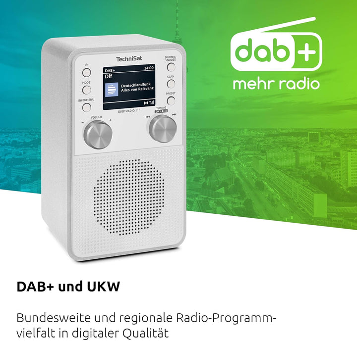TechniSat DIGITRADIO 317 - Vertikales DAB+ UKW Radio mit Bluetooth Audiostreaming, Radiowecker, Slee