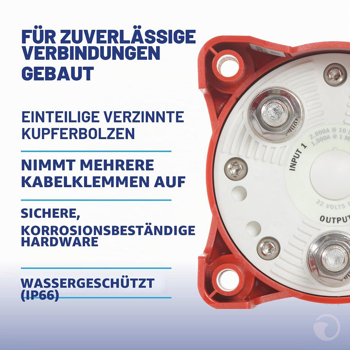 Blue Sea Systems 9001E e-Series Batterieschalter, Selector 4 Positionen, rot Selector 4 Pos., Select