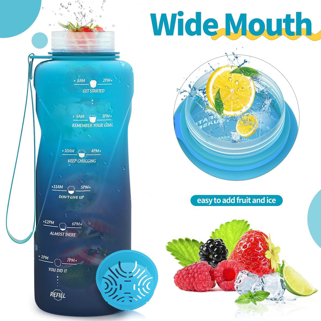 Sport Trinkflasche 2l, 1,5l, 1l, 700ml, 500ml Trinkflasche Kinder Auslaufsicher, Motivierende Wasser