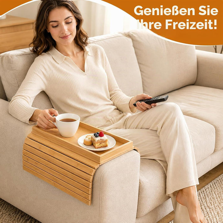 Natural Sofatablett Armlehne, Bambus Sofa Tablett Sofa Ablage (31×15 cm)