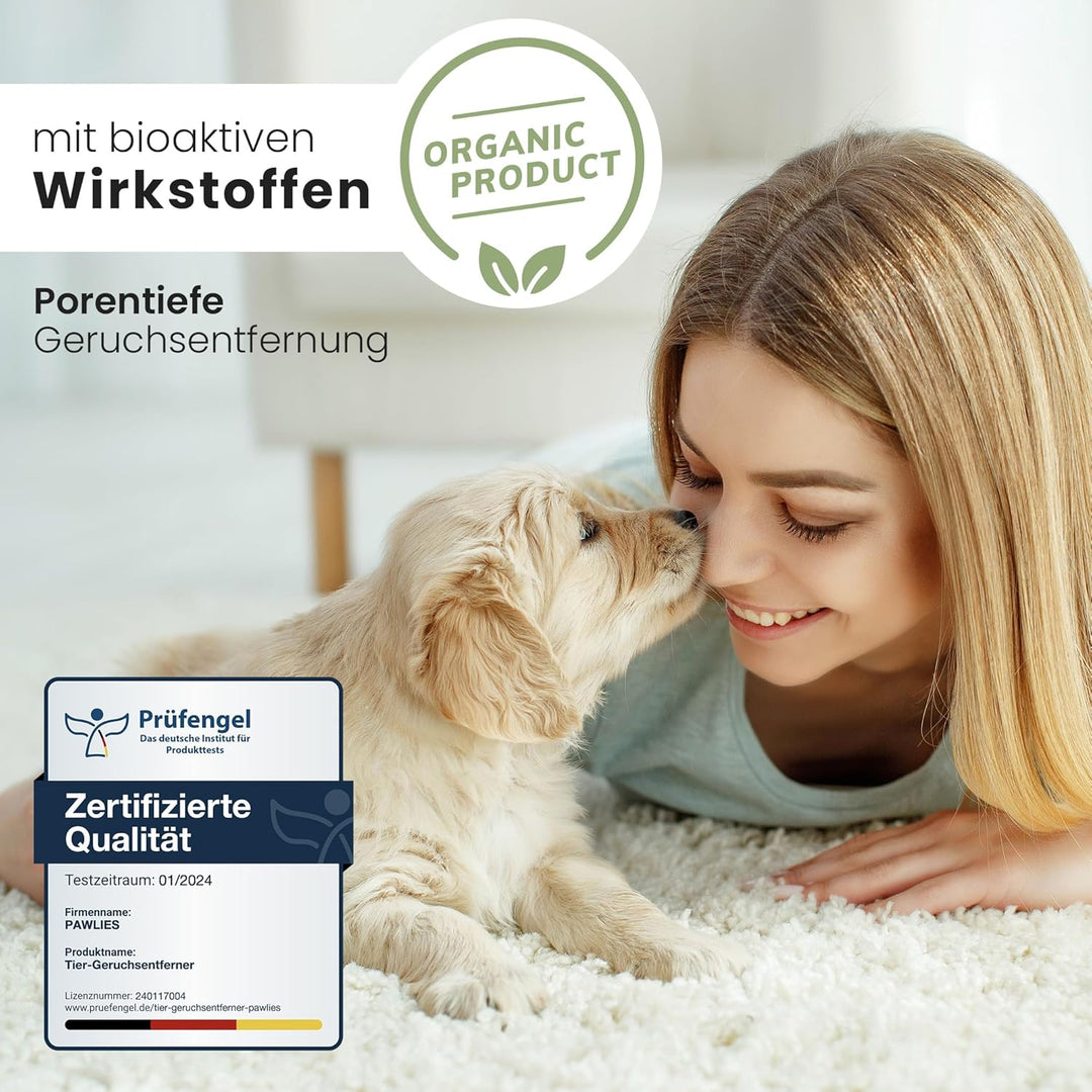 Pawlie's Tier-Geruchsneutralisierer (EXTREM STARK) & Enzymreiniger Katzenurin Geruchsentferner & Hun