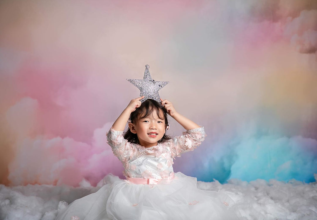 Kate Hintergründe 2.2x1.5m Sky Clouds Fotografie Hintergründe Sweet Girl Verträumte Regenbogenfarben