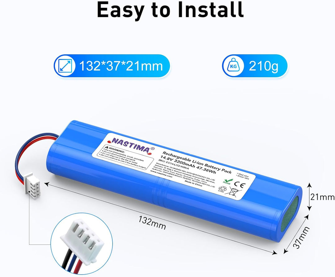 NASTIMA 3200mAh Li-Ion Akku Kompatibel mit Ecovacs Deebot N8, Deebot N8 Pro, Deebot N8+, Deebot N5,