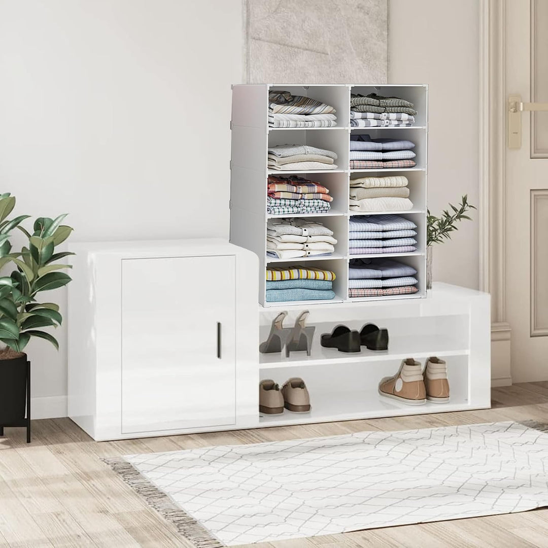 Modulares Regal, Kleiderorganizer für Schrank, Regal für Zimmer, Flur. Aufbewahrungsregal für Zuhaus