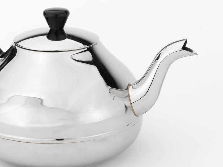Bredemeijer kleine einwandige Edelstahl Teekanne 1.25 Liter mit schwarzem Griff Single, Single