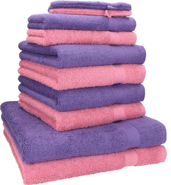 Betz 10-TLG. Handtuch-Set Premium 100% Baumwolle 2 Duschtücher 4 Handtücher 2 Gästetücher 2 Waschhan