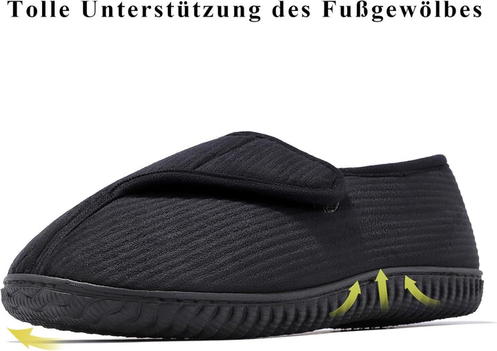 Git-up Herren Diabetiker Hausschuhe Schuhe Arthritis Ödem Verstellbare Verschluss Memory Foam Haussc