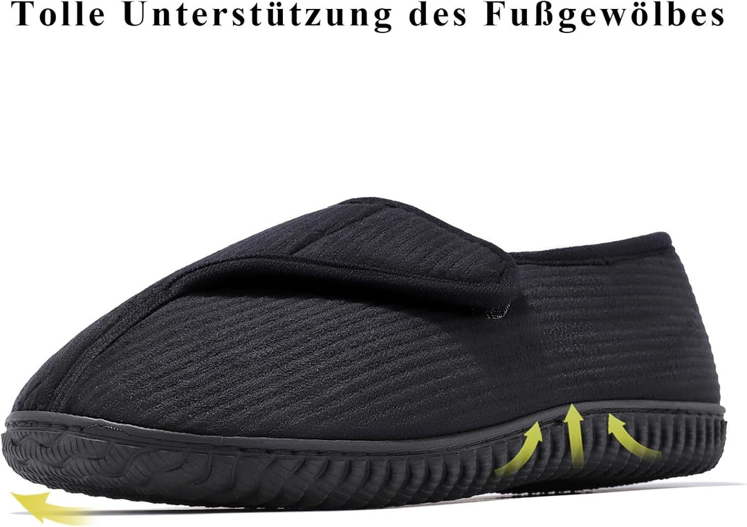 Git-up Herren Diabetiker Hausschuhe Schuhe Arthritis Ödem Verstellbare Verschluss Memory Foam Haussc