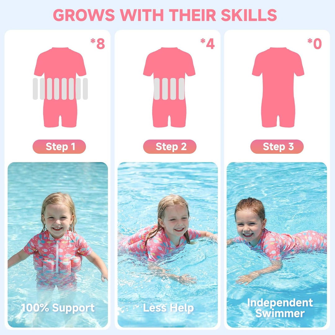 Badeanzug Baby Mädchen Jungen mit Floatation Kleinkind Schwimmtraining Hilfe Schwimmende Badeanzug E