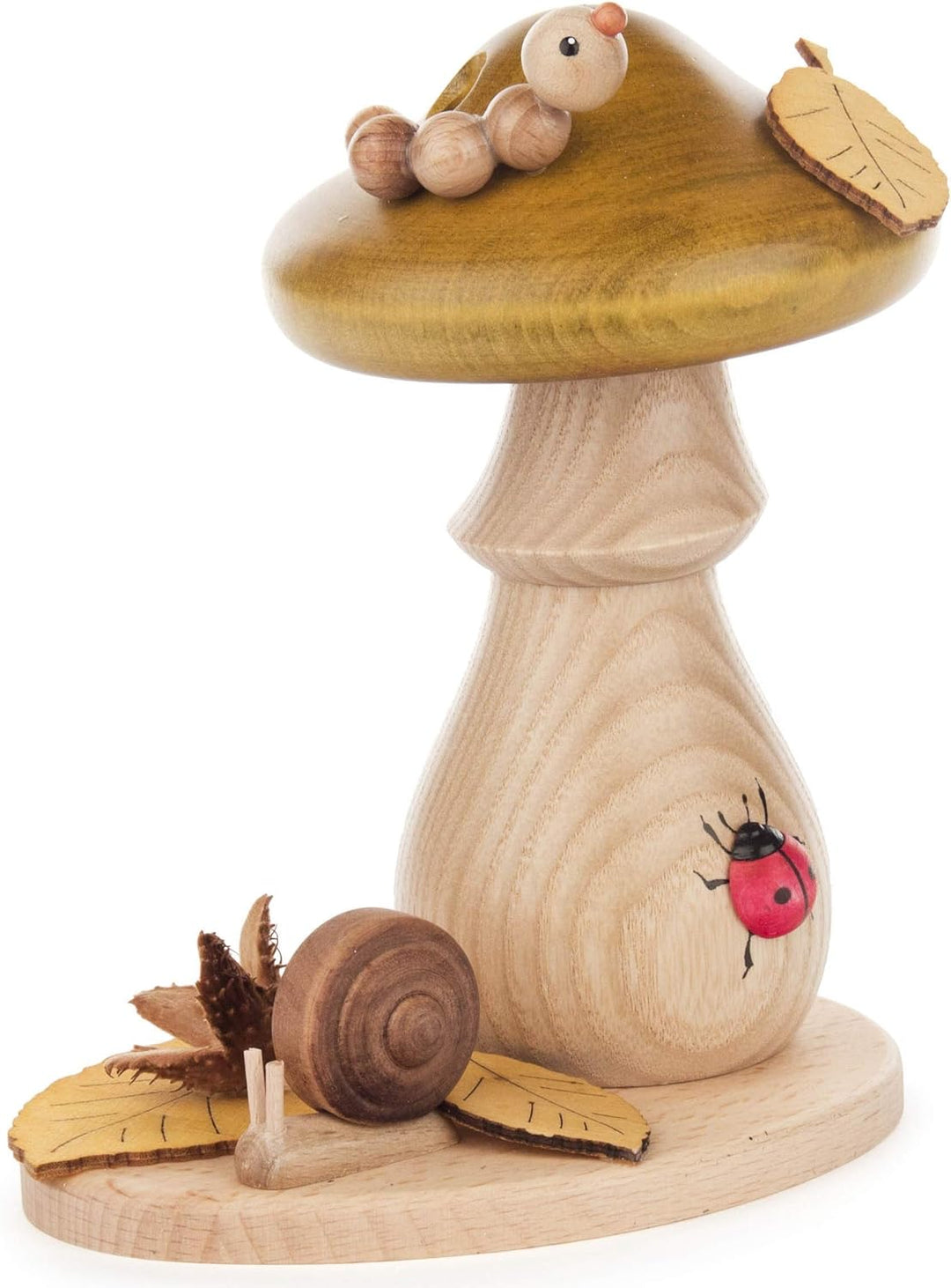 Drechslerei Kuhnert - Rauchfigur, Räucherfigur - Rauchpilz - ca. 14 cm - Made in Germany (Grünling),