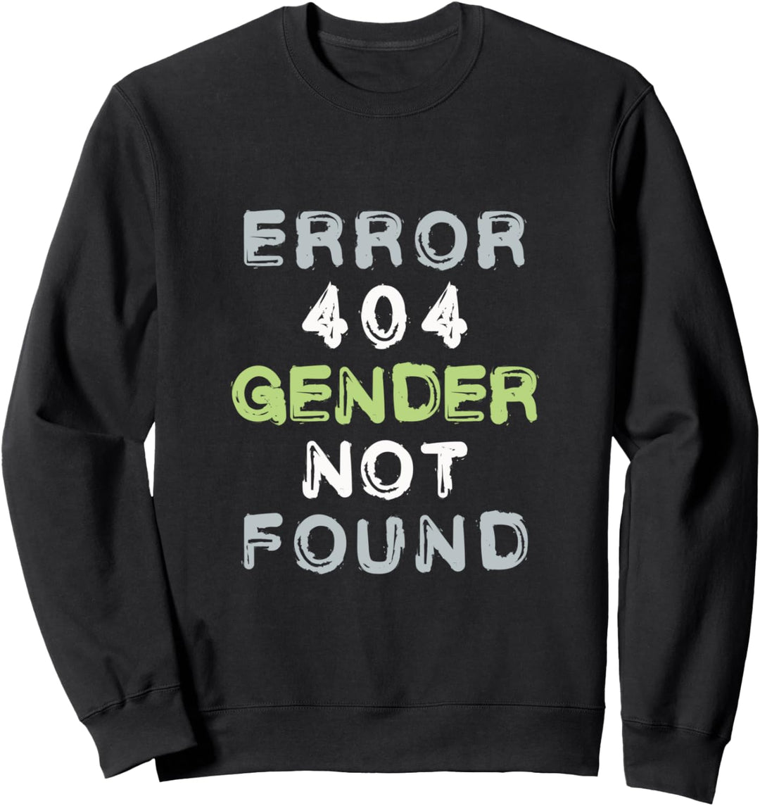 Error 404 Gender Not Found - Agender Pride Flag Sweatshirt