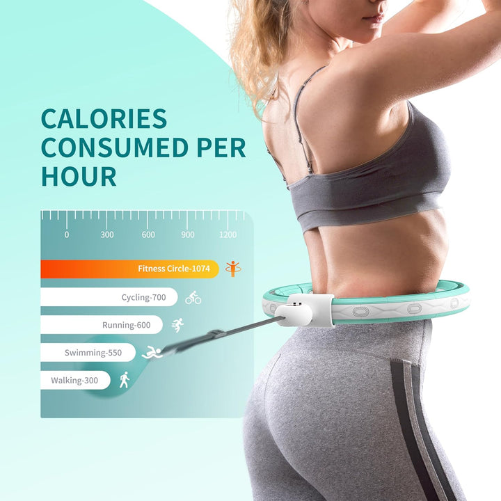 Smart Hula Hoop Reifen Erwachsene, Hula Hoop mit Gewicht Kugel, Hoola Hoop zum Abnehmen für Anfänger