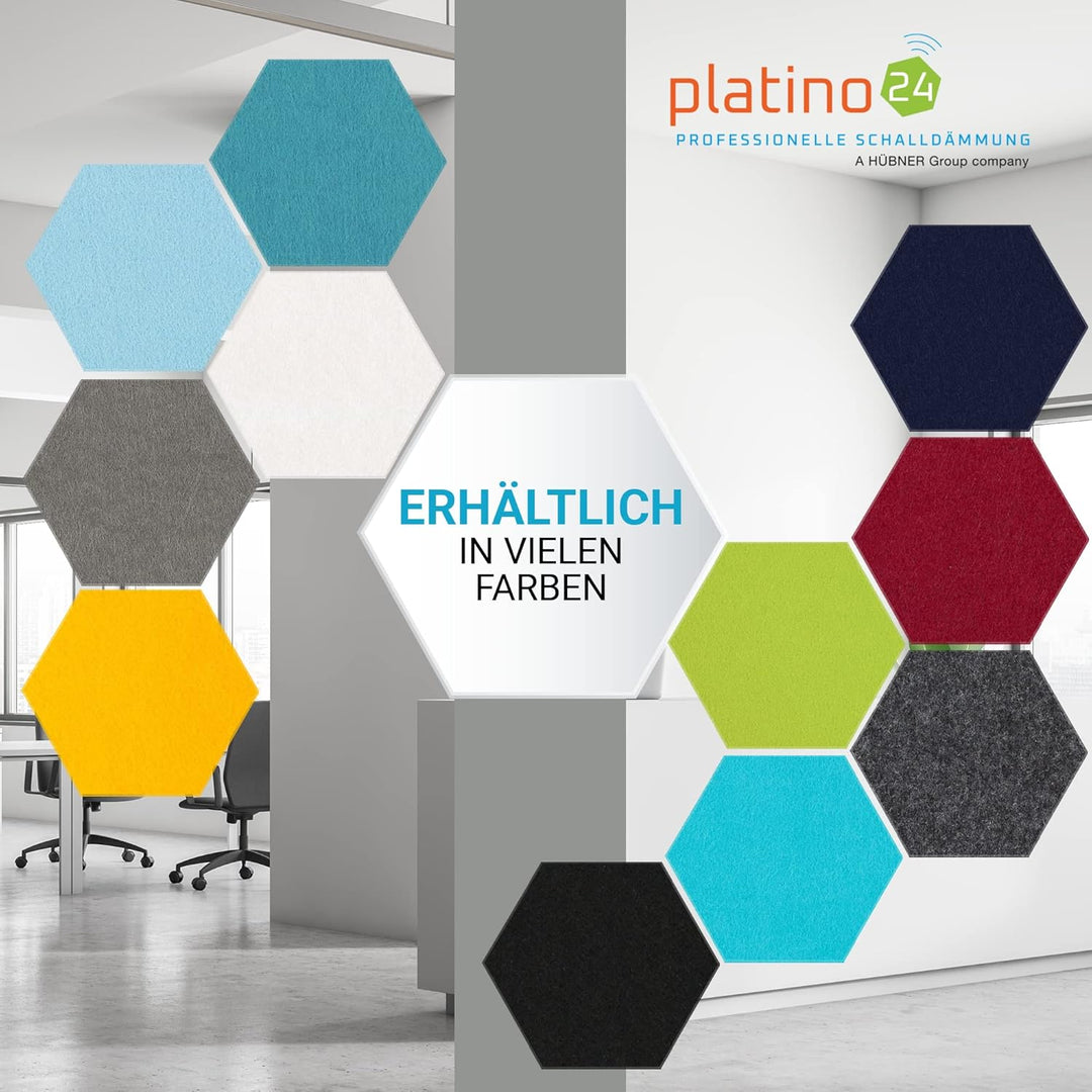 platino24 Schallabsorber COLORE aus Basotec G+ I Akustikpaneele mit Akustikfilz I 3D Wand-Paneele mi