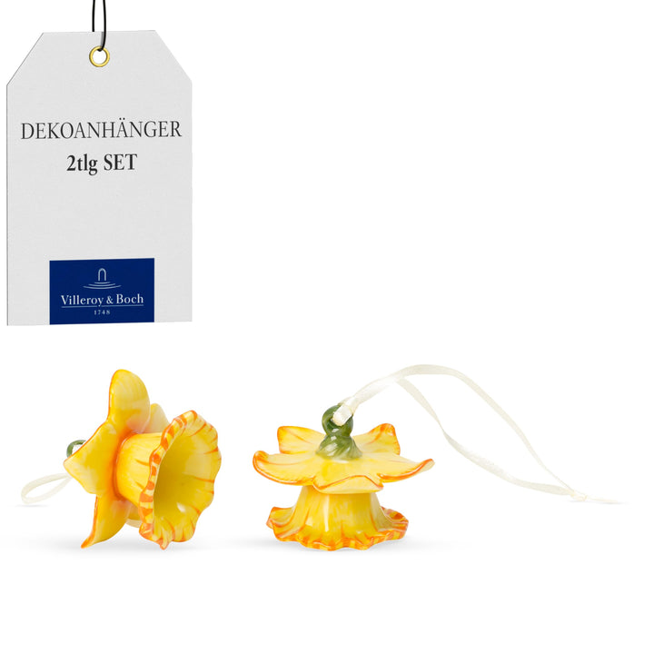 Villeroy & Boch Mini Flower Bells Osterglocken, 2er Set, 4 cm, Porzellan, Gelb, Blumen Blumen Gelb,