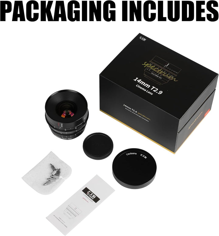 7artisans 14mm T2.9 Full-Frame 114°Weitwinkelobjektiv,Kompatibel für Cannon EOS-R,RED,EOS-R3,EOS-R5,