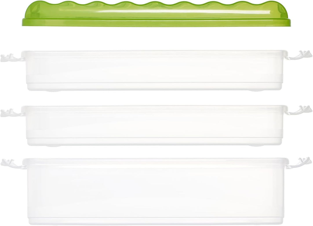 com-four® Lunch-Box mit mehreren Fächern - Aufschnittbox stapelbar für den Kühlschrank - Brotdose au