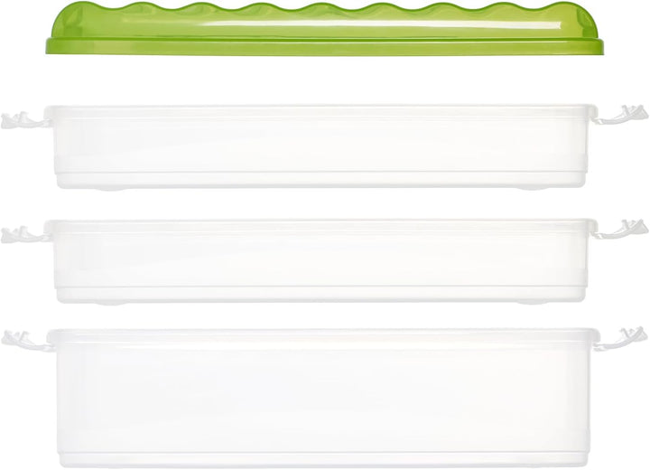com-four® Lunch-Box mit mehreren Fächern - Aufschnittbox stapelbar für den Kühlschrank - Brotdose au