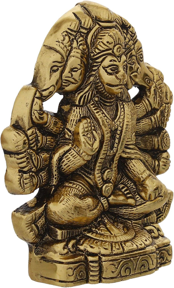 eCraftIndia Golden Panch Mukhi Hanuman Metall-Deko-Schaustück