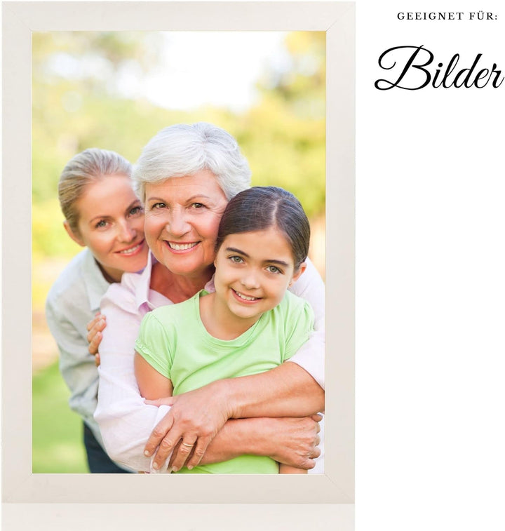 MONFRAME Bilderrahmen Modern - 80x100 cm - Weiss - mit Acrylglas 80x100 cm Weiss, 80x100 cm Weiss