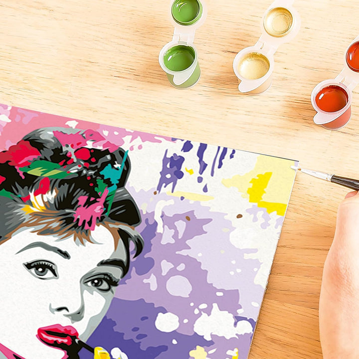 Ravensburger CreArt 25526 - Audrey Hepburn - Malen nach Zahlen Erwachsene, DIY Malset mit Pinsel und