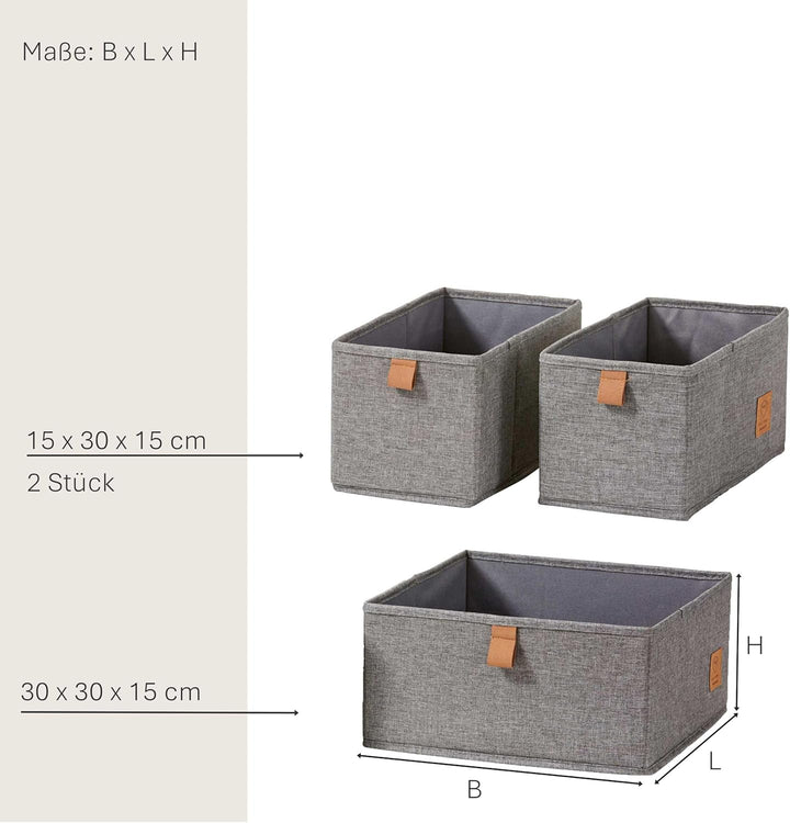 LOVE IT STORE IT - Premium - 3er Set Schrank Organizer aus Leinen - Schubladen Organizer für Kleider