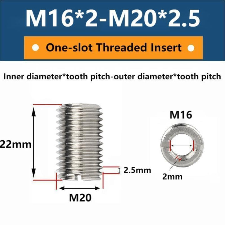 Selbstschneidender Gewindeeinsatz, 10 Stück 22 mm Umrüstschraube Mutter Innengewinde M16 x 2 Ausseng