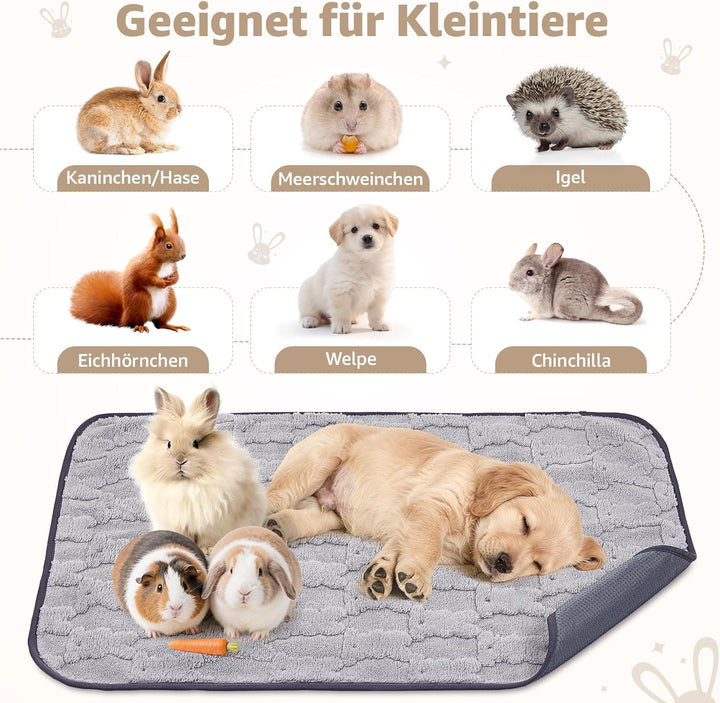 60x45cm Pipipads für Meerschweinchen & Pipi Matte für Kaninchen - Waschbare, saugstarke Unterlage mi